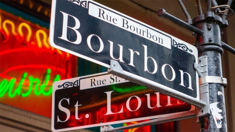 Bourbon at St. Louis street signs
