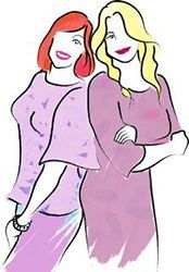 Carol & Whitney think pink