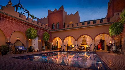 Kasbah Tamadot reflecting pool