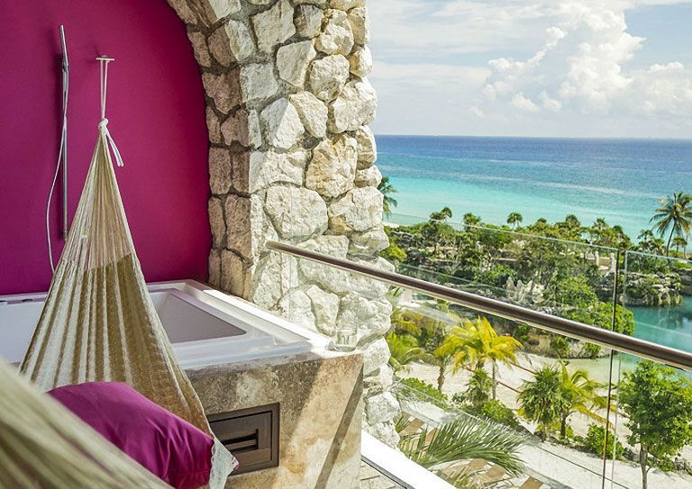 Hotel Xcaret Mexico balcony with hammock